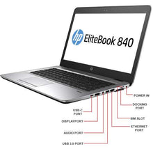 Load image into Gallery viewer, HP Ultrabook 840 G3 i5-6300u 12GB RAM 14.5" Backlit 2 drives (256GB SSD + 500GB) 1080P Window10Pro & OfficePro