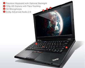 Lenovo Thinkpad T430s intel core i5 3.2Ghz - 8GB RAM - 1000 HardDrive LED screen DVD Wifi WebCam Windows10 & Office Professional